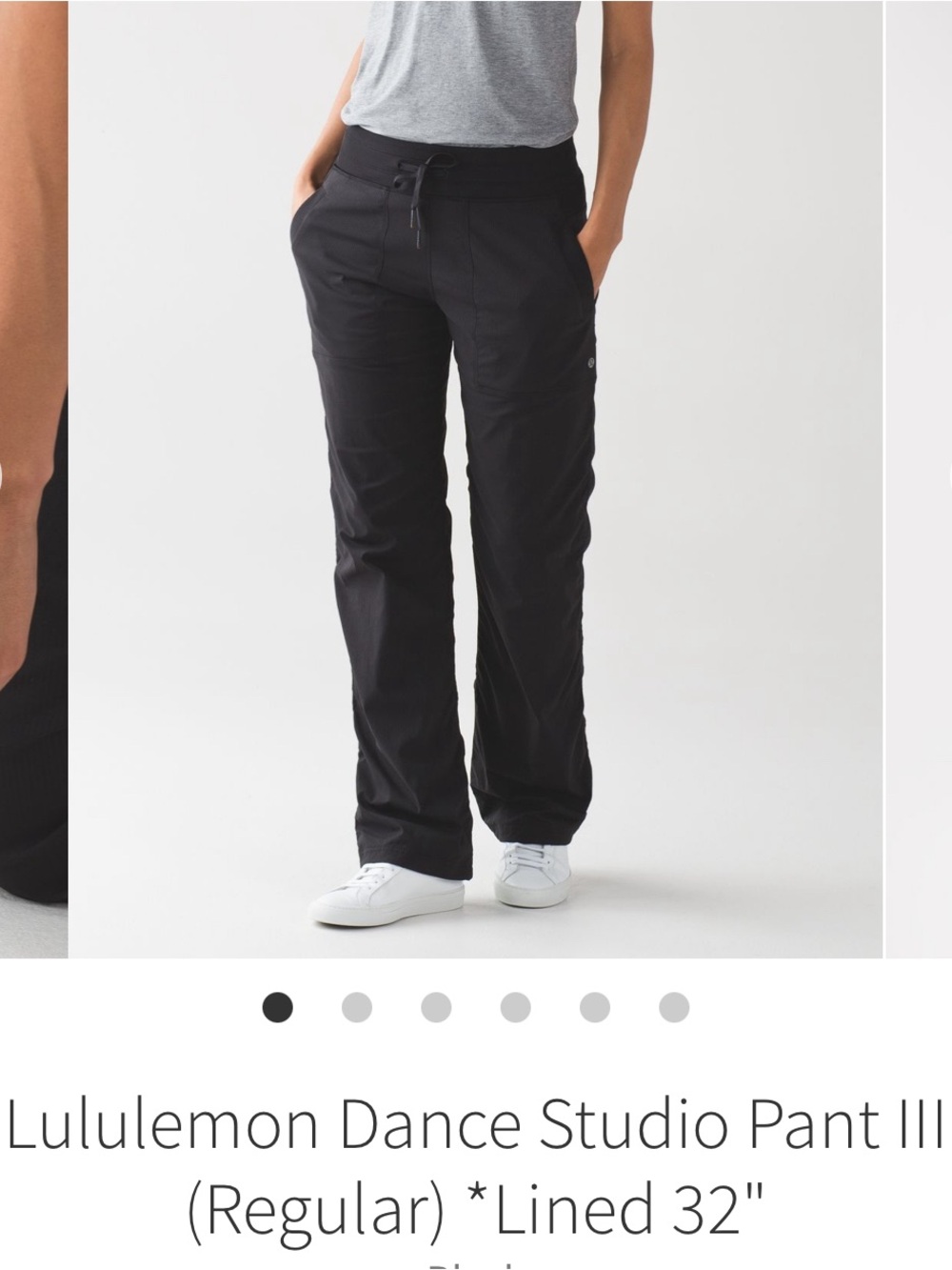 lululemon athletica l Dance Studio Pant III - Black lined sz 4